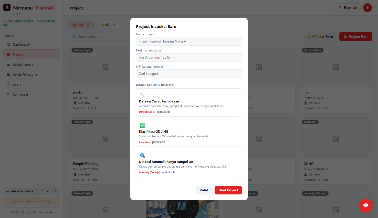 Mulai dari template industri